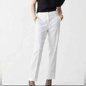 J. Crew Kate Business Casual Straight-leg Pants stretchy Ivory Trousers size 2